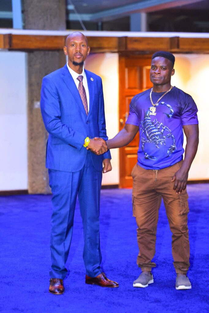 Geoffrey Mosiria warns Papa TV moments after handshake Nairobi chief officer for customer care geoffrey mosiria and tiktoker papa tv after forgiving each other. Photo/https://web. Facebook. Com/kiongozi. Mosiriake